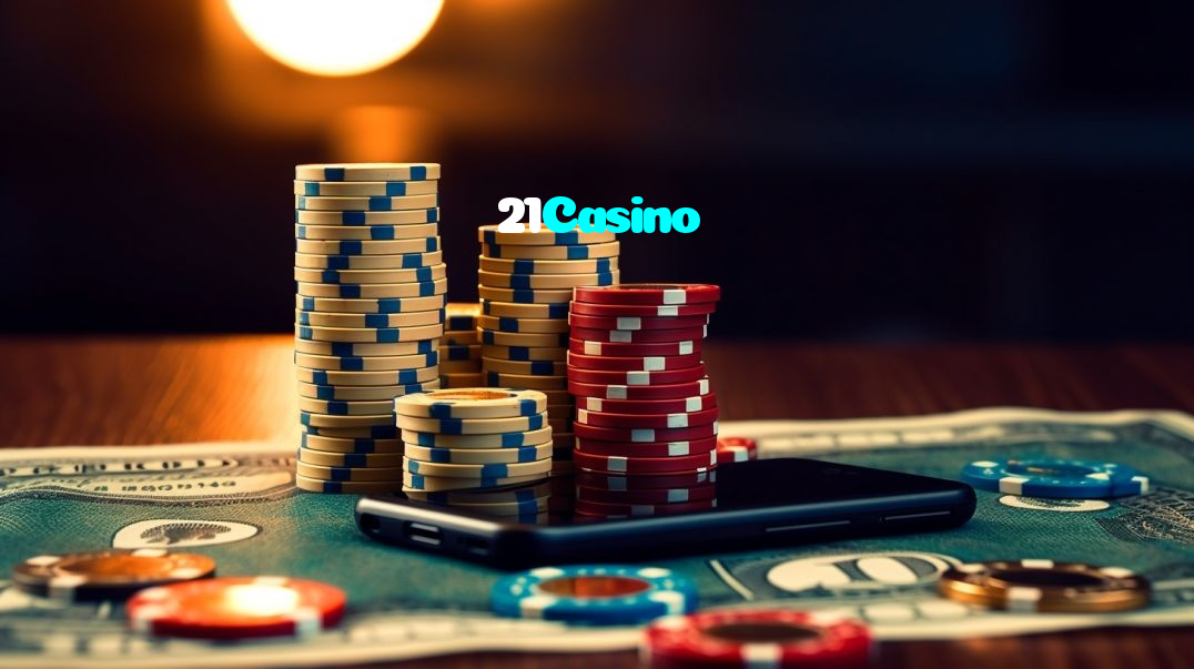 21Casino casino presented on mobile device in Pakistan with slots and live games